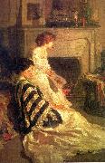 Henry Salem Hubble By the Fireside oil on canvas